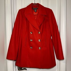 Banana Republic Women's Orange Wool Peacoat